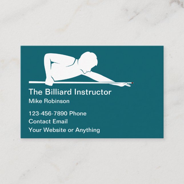 Tarjetas de presentación sencillas para instructor (Anverso)
