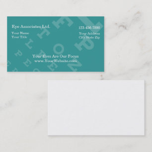 Tarjetas de presentación sencillas para oculistas