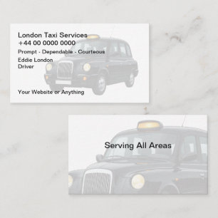 Tarjetas de presentación sencillas para taxistas d