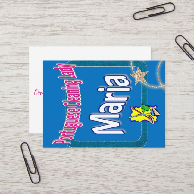 Tarjetas de presentación, Señora de la limpieza  (Anverso/Reverso In Situ)