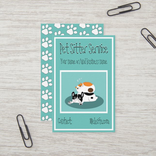 Tarjetas de Presentación - Servicio de Cuidador de (Anverso/Reverso In Situ)