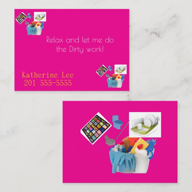 Tarjetas de presentación, Servicios de limpieza (Anverso / Reverso)