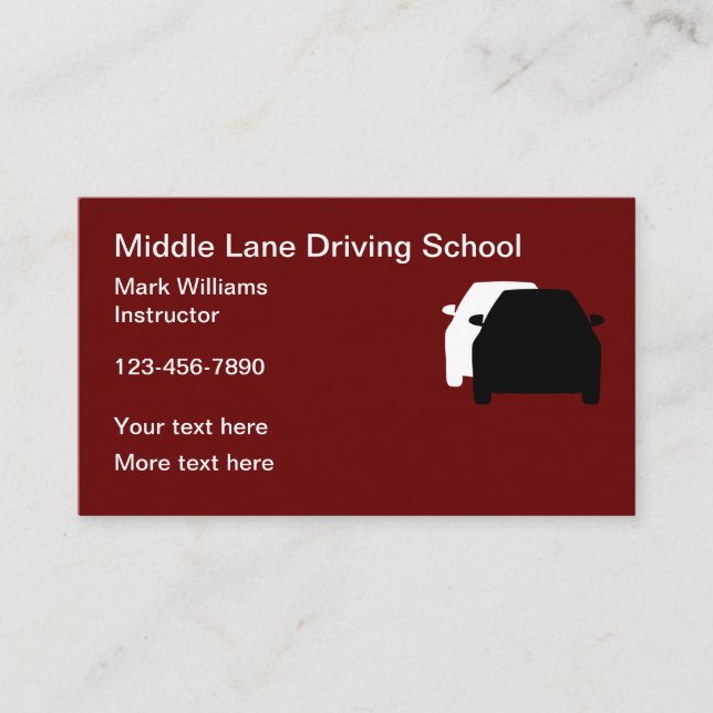 Tarjetas de Presentación Simples de Autoescuela (Anverso)
