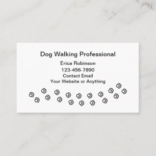Tarjetas de presentación simples para pasear perro