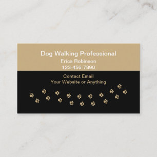 Tarjetas de presentación simples para pasear perro