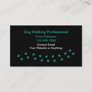 Tarjetas de presentación simples para pasear perro