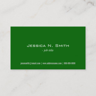 tarjetas de presentación simples, verdes y sencill