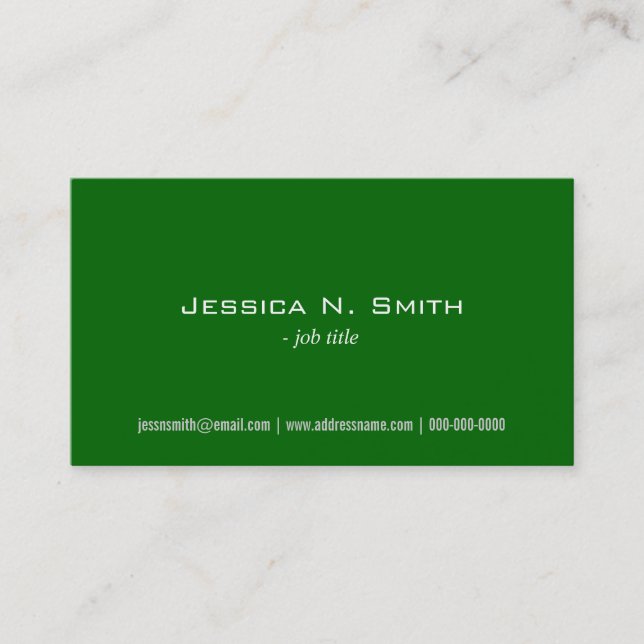 tarjetas de presentación simples, verdes y sencill (Anverso)