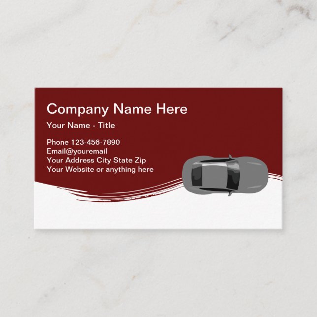 Tarjetas de presentación temáticas automotrices (Anverso)