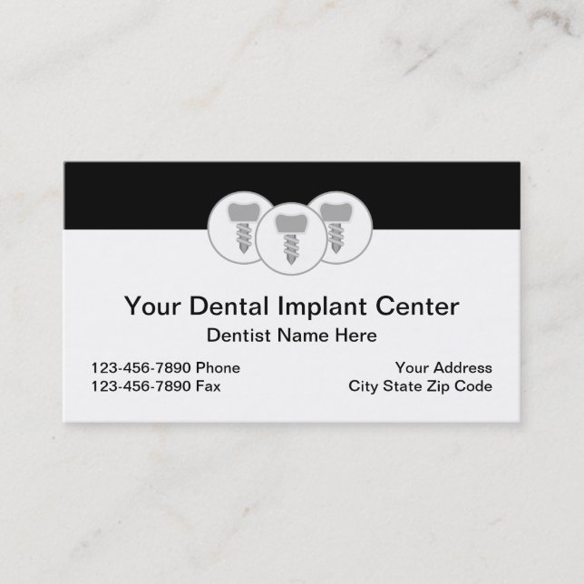 Tarjetas de presentación temáticas para implantes  (Anverso)