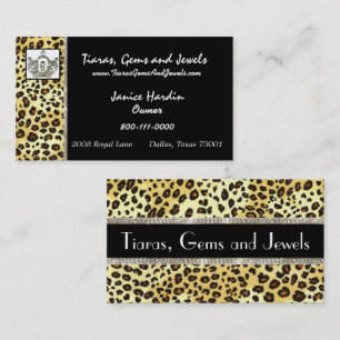 Tarjetas de presentación Tiara Cheetah Print