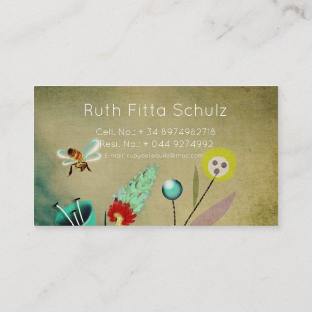 Tarjetas de presentación únicas (Reverso)