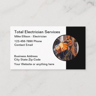 Tarjetas de presentación únicas para electricista
