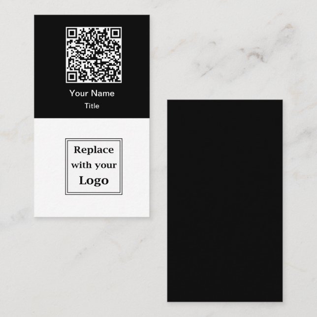 Tarjetas De Presentación Verticales Con Código QR  (Anverso / Reverso)
