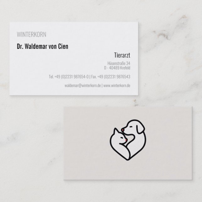 tarjetas de presentación veterinario (Anverso / Reverso)