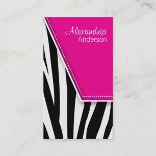 Tarjetas de presentación Zebra de Hip Hip (fuschi