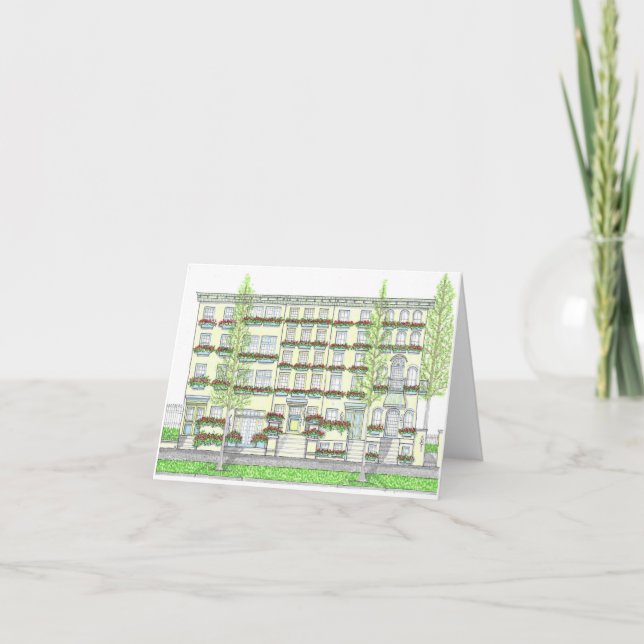 Tarjetas de primavera de casas adosadas (Anverso)
