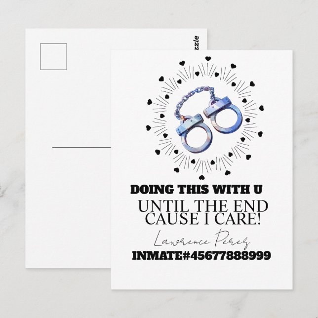 Tarjetas de prisión a larga distancia con esposas  (Anverso / Reverso)