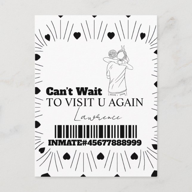 Tarjetas de prisión Visita a distancia para pareja (Anverso)