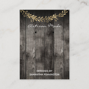 Tarjetas de producto de artesanías de madera rústi