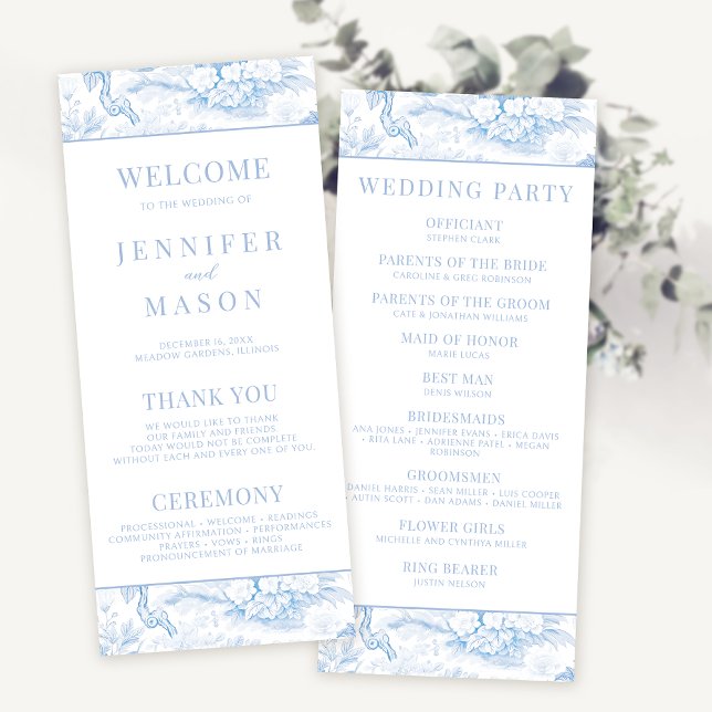 Tarjetas de programa de boda florida Chinoiserie a (Subido por el creador)