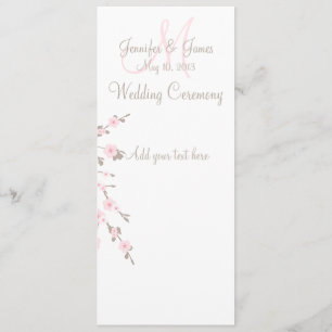 Tarjetas de programa de la iglesia de la boda de