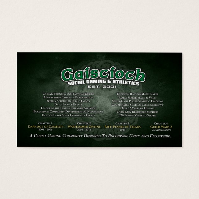 Tarjetas de promoción Gaiscioch (Frente)