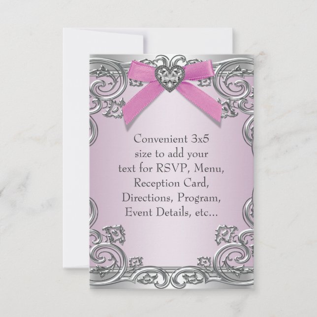 Tarjetas de propósito general RSVP rosadas (Anverso)