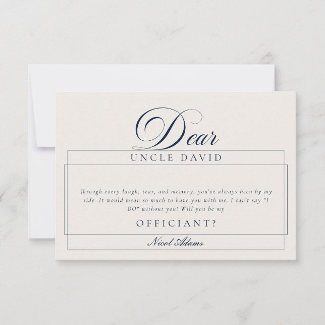 Tarjetas de propuesta de boda para ujier de marfil (Anverso)