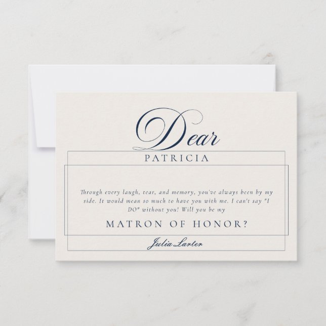 Tarjetas de propuesta de dama de honor de marfil a (Anverso)
