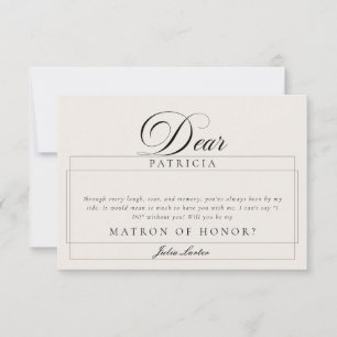 Tarjetas de propuesta de dama de honor de marfil c