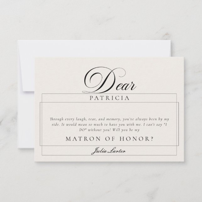 Tarjetas de propuesta de dama de honor de marfil c (Anverso)