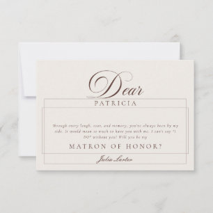 Tarjetas de propuesta de dama de honor de marfil m