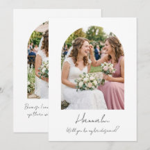 Tarjetas de propuesta de foto de dama de honor o d