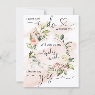 Tarjetas de propuesta de la dama de honor floral