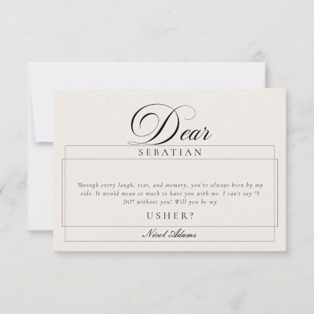 Tarjetas de propuesta de matrimonio clásicas de ma (Anverso)