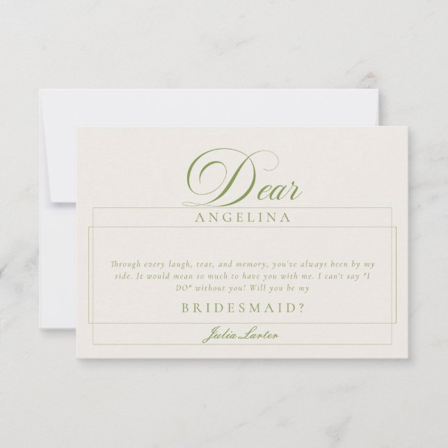 Tarjetas de propuesta para damas de honor de marfi (Anverso)