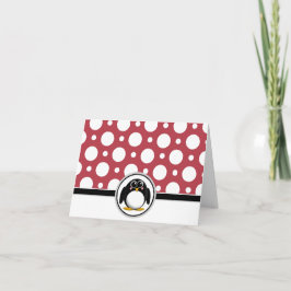 Tarjetas de Punto Red Polka personalizado Pingüino