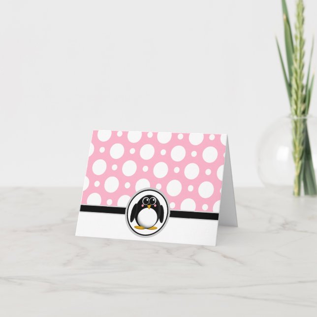 Tarjetas de Punto Rosa de Polka personalizado Ping (Anverso)