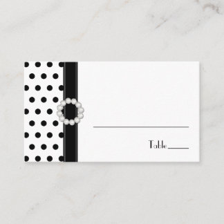 Tarjetas de puntos de polka blanco y negro