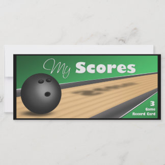 Tarjetas de puntuación de boliche verde personaliz