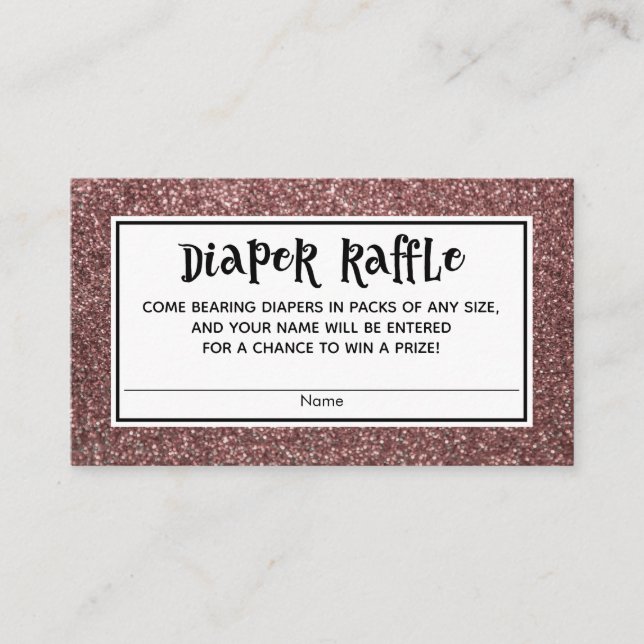 Tarjetas de Raffle de Baby Shower, Purpurina de or (Anverso)