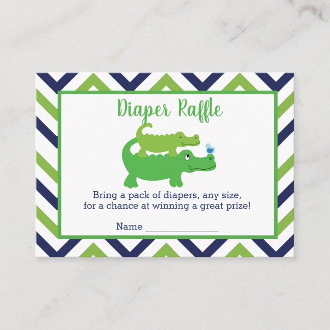 Tarjetas de Raffle de Diaper Baby Shower Preppy Al (Anverso)