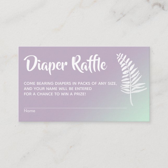 Tarjetas de Raffle Mint & Lilac Ombre Baby Shower  (Anverso)