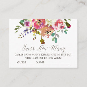 Tarjetas de Ramo de Acuarela Adivina Cuántos Besos