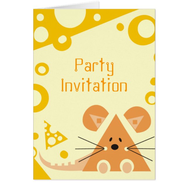 Tarjetas de ratón y queso de personalizable (Frente)
