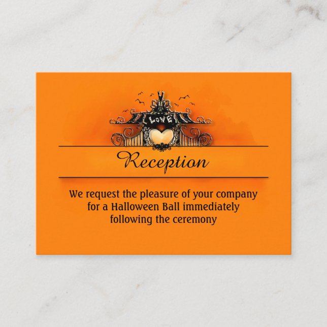 Tarjetas de recepción 3.5x2.5 - Amor de Halloween (Anverso)