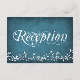 Tarjetas de Recepción Azules con Remolinos Rústico