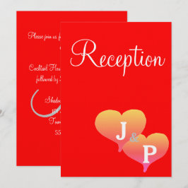 Tarjetas de Recepción con Monograma de Corazones a