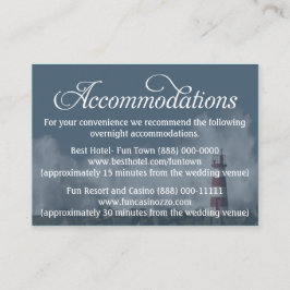 Tarjetas de recepción de alojamiento náutico en el